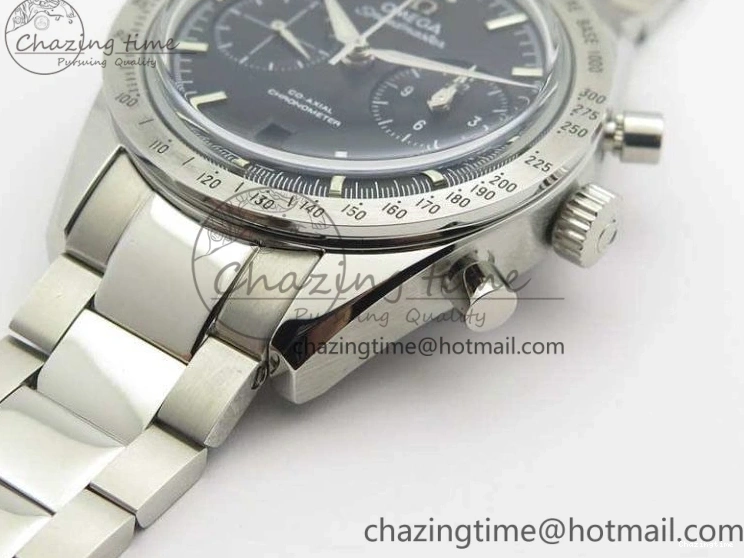 0213 Speedmaster ’57 Co-Axial OMF 1:1 Best Edition Black Dial White Markers On SS Bracelet A Durable 8146